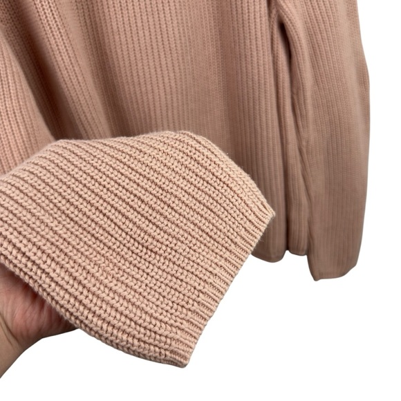 Jenni Kayne Fisherman Knit Sweater In Blush Cotton Oversized Ribbed Crewneck XXL - Picture 4 of 16